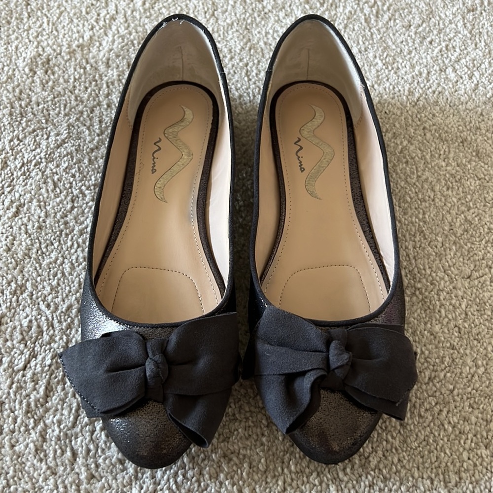 Nina Windify Gunmetal Reflective Ballet Flat